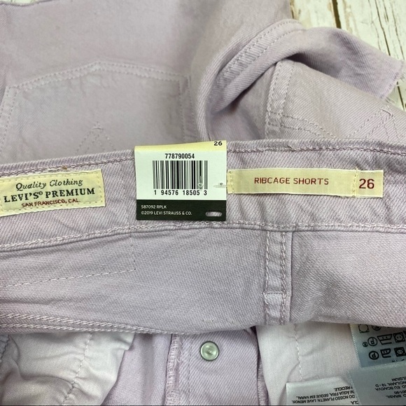 Levi’s Premium Denim Ribcage Lavender Shorts Size 26 - Picture 7 of 15